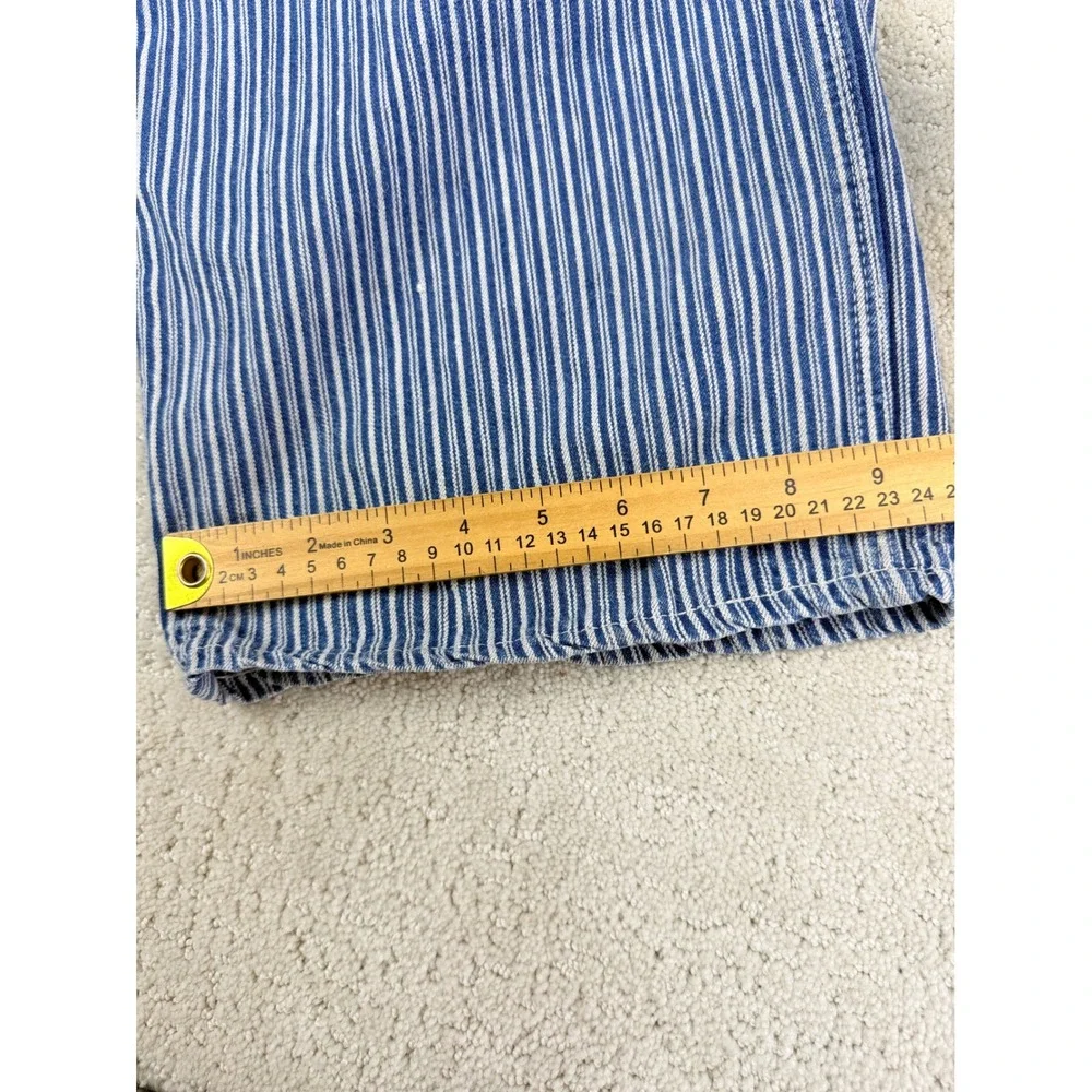 Round House Hickory Stripe Overalls Sanforized Men Large? Blue Workwear Bibs USA